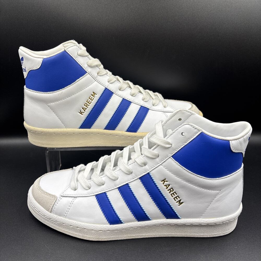 adidas Originals Jabbar Kareem Hi Blue Off White Cream White Men's Size 7